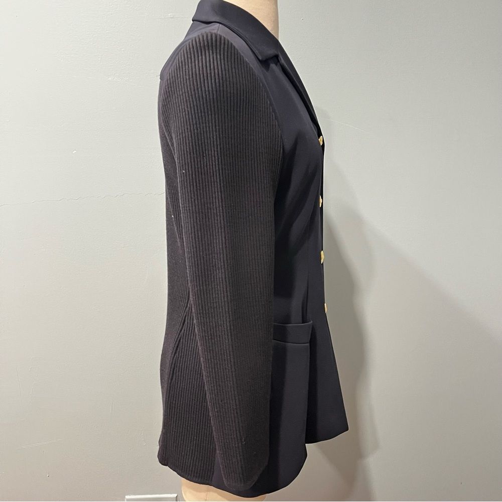 Vintage Escada Margaretha Ley Virgin Wool Blazer With Ribbed Knit Sleeves & Back - Picture 3 of 13